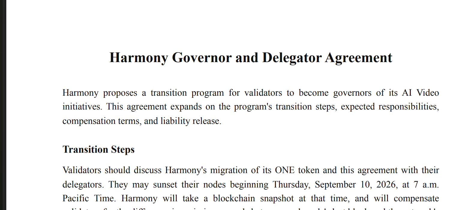 MetaLeX CyberSign agreement page showing the Base network and Harmony Governor and Delegator Agreement title